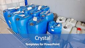  Presentation with chemical plastic - Cool new slide deck with plastic cans of chemicals backdrop and a teal colored foreground