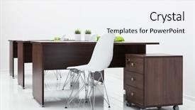  Presentation with chairs - Presentation theme featuring plastic chairs in the office background and a white colored foreground
