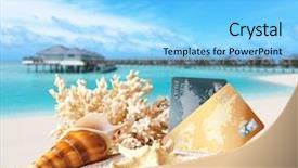  Presentation with tropical - Slides having plastic composites - composition with credit cards background and a light blue colored foreground