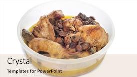  Presentation with plastic container - Audience pleasing slide deck consisting of plastic container with different pieces backdrop and a coral colored foreground