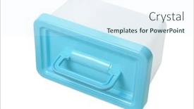  Presentation with plastic container - Cool new PPT theme with plastic-container-with-handle-lying backdrop and a sky blue colored foreground