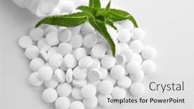  Presentation with plastic container - Audience pleasing theme consisting of plastic-container-with-pills backdrop and a light gray colored foreground