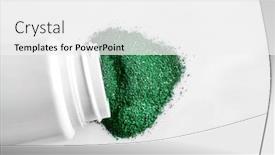  Presentation with plastic container - PPT theme featuring plastic-container-with-spirulina-powder background and a white colored foreground