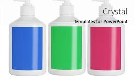  Presentation with plastic product - PPT theme consisting of plastic-containers-for-cosmetic-product background and a white colored foreground