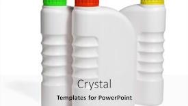  Presentation with plastic containers - Colorful theme enhanced with plastic-containers-for-engine-lubricants backdrop and a light gray colored foreground