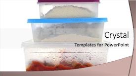  Presentation with plastic containers - Beautiful PPT layouts featuring plastic containers with food backdrop and a white colored foreground