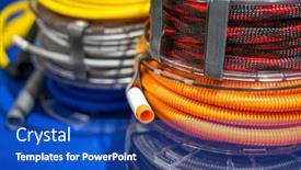  Presentation with electric cable - PPT theme consisting of plastic-corrugated-pipe-is-cable background and a ocean colored foreground