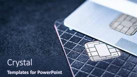  Presentation with plastic - Cool new slide set with plastic-credit-cards-with-chips backdrop and a ocean colored foreground