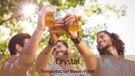  Presentation with beer - Cool new presentation with hipster friends having a beer together on a summers day backdrop and a coral colored foreground