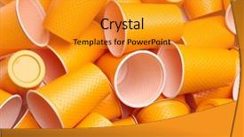  Presentation with plastic and environment - Slides enhanced with plastic cup close-up - environmental background and a gold colored foreground