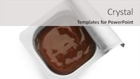  Presentation with white chocolate - PPT layouts featuring plastic-cup-with-chocolate-yogurt background and a light gray colored foreground
