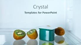  Presentation with refrigerator - Slides consisting of plastic-cup-with-yogurt background and a sky blue colored foreground