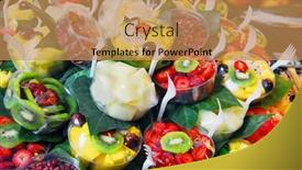  Presentation with plastic - PPT layouts featuring plastic-cups-filled-with-pieces background and a coral colored foreground