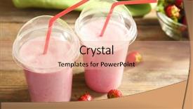  Presentation with milkshake - Beautiful presentation design featuring plastic cups of milkshake backdrop and a coral colored foreground