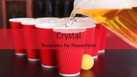  Presentation with beer pong table - Slides with plastic cups on table background and a red colored foreground