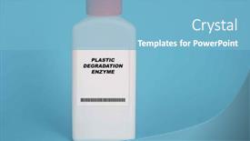  Presentation with enzyme - Presentation theme consisting of plastic-degradation-enzyme-sample background and a light blue colored foreground