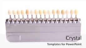  Presentation with dental implant - Slide deck enhanced with plastic dental implant for choose background and a light gray colored foreground