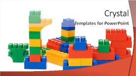  Presentation with elements - Colorful slides enhanced with plastic elements blocks for the designer backdrop and a white colored foreground