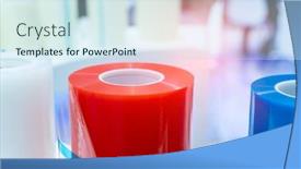  Presentation with packaging plastic - Amazing slide deck having plastic-film-wrapping-machine backdrop and a sky blue colored foreground