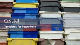  Presentation with plastic container - Presentation theme having plastic fish container background and a ocean colored foreground