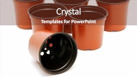  Presentation with plastic - PPT theme consisting of plastic flowerpots isolated background and a tawny brown colored foreground