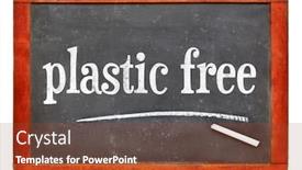  Presentation with environment protection - Beautiful slide set featuring plastic-free-blackboard-sign-white backdrop and a tawny brown colored foreground