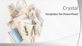  Presentation with plastic bags - Beautiful PPT theme featuring plastic-free-set-with-cotton backdrop and a white colored foreground