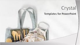  Presentation with eco plastic - Beautiful theme featuring plastic-free-set-with-cotton backdrop and a white colored foreground