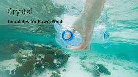  Presentation with garbage - Presentation theme featuring plastic-garbage-polluting-the-ocean background and a seafoam green colored foreground