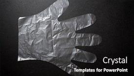  Presentation with plastic - Amazing PPT theme having plastic-glove-on-a-black backdrop and a black colored foreground