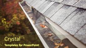  Presentation with gutter - Presentation theme with gutter failure on a roof background and a tawny brown colored foreground