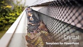  Presentation with stuck - Presentation design consisting of plastic-guard-over-gutter-failure background and a violet colored foreground