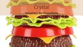  Presentation with junk food - Presentation featuring plastic-hamburger-burger-isolated background and a yellow colored foreground