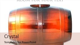  Presentation with brew - Audience pleasing theme consisting of plastic home brew beer keg backdrop and a red colored foreground