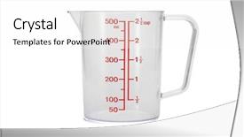  Presentation with measuring - Audience pleasing theme consisting of plastic kitchen measuring cup backdrop and a white colored foreground