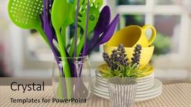  Presentation with cooking equipment kitchen utensils - Audience pleasing presentation design consisting of walnuts walnuts close-up walnuts backdrop and a  colored foreground.