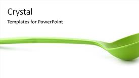  Presentation with plastic - Slides enhanced with plastic ladle on white background background and a white colored foreground