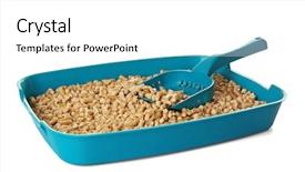  Presentation with plastic - Slide set enhanced with plastic litter box with filler background and a white colored foreground