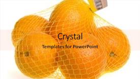  Presentation with umbrella and plastic bag - Audience pleasing PPT theme consisting of plastic mesh bag with oranges backdrop and a  colored foreground