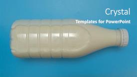  Presentation with plastic bottle - Theme featuring plastic-milk-bottle-on-blue background and a teal colored foreground