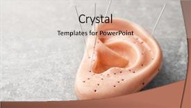  Presentation with needles - Presentation design featuring needles for acupuncture and plastic background and a lemonade colored foreground