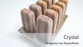  Presentation with cold coffee - Audience pleasing slides consisting of plastic molds with coffee homemade backdrop and a sky blue colored foreground