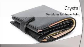  Presentation with theater black and white - Audience pleasing PPT theme consisting of plastic money - black leather wallet isolated backdrop and a white colored foreground