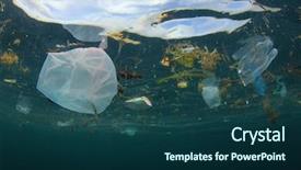  Presentation with environmental pollution - Slide deck consisting of plastic ocean environmental pollution background and a ocean colored foreground