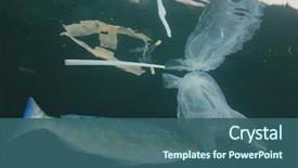  Presentation with plastic pollution - Amazing slide set having plastic ocean pollution and fish backdrop and a ocean colored foreground