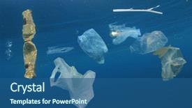  Presentation with plastic straws - Audience pleasing theme consisting of plastic ocean pollution underwater bags backdrop and a ocean colored foreground