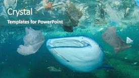  Presentation with ocean shark - Slide deck enhanced with plastic ocean pollution whale shark background and a teal colored foreground