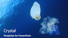  Presentation with environmental pollution - Slide deck enhanced with plastic ocean underwater pollution environmental background and a navy blue colored foreground