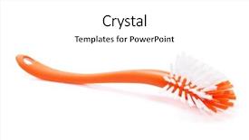  Presentation with brush - Cool new PPT theme with plastic orange brush for washing backdrop and a white colored foreground