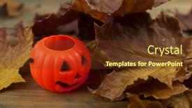  Presentation with maple - Theme with plastic-orange-pumpkin background and a tawny brown colored foreground